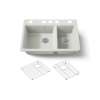 33" undermount double-bowl kitchen sink