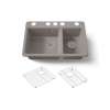 33" undermount double-bowl kitchen sink