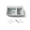 33" undermount double-bowl workstation kitchen sink