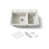 33" undermount double-bowl workstation kitchen sink