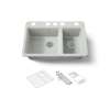 33" undermount double-bowl workstation kitchen sink