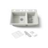 33" undermount double-bowl workstation kitchen sink