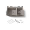 33" undermount double-bowl workstation kitchen sink