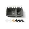 33" undermount double-bowl workstation kitchen sink