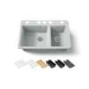 33" undermount double-bowl workstation kitchen sink