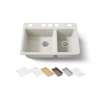 33" undermount double-bowl workstation kitchen sink