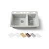 33" undermount double-bowl workstation kitchen sink