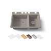 33" undermount double-bowl workstation kitchen sink