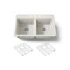 33" top-mount double-bowl kitchen sink