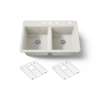 33" top-mount double-bowl kitchen sink