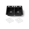 33" undermount double-bowl kitchen sink