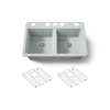 33" undermount double-bowl kitchen sink