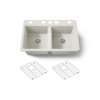 33" undermount double-bowl kitchen sink