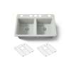 33" undermount double-bowl kitchen sink
