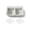 33" undermount double-bowl kitchen sink