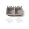 33" undermount double-bowl kitchen sink