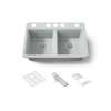 33" undermount double-bowl workstation kitchen sink