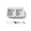 33" undermount double-bowl workstation kitchen sink