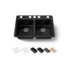 33" undermount double-bowl workstation kitchen sink