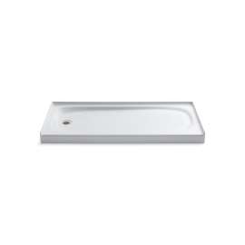 60" x 30" alcove shower base, left drain