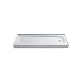 60" x 30" alcove shower base, right drain