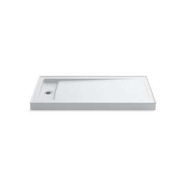 60" x 32" alcove shower base, left offset drain