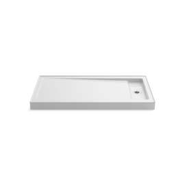 60" x 32" alcove shower base, right offset drain