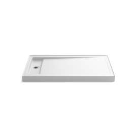 60" x 34" alcove shower base, left offset drain