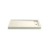 60" x 34" alcove shower base, right offset drain