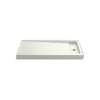 60" x 34" alcove shower base, right offset drain