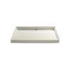 60" x 42" alcove shower base, rear center drain