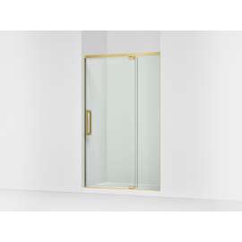 76" H pivot shower door with 5/16"-thick glass