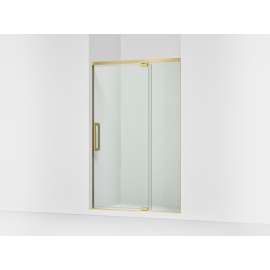 76" H pivot shower door with 5/16"-thick glass