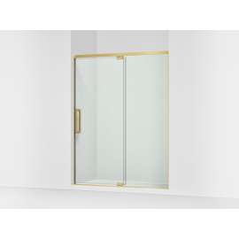 76" H pivot shower door with 5/16"-thick glass