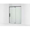 76" H pivot shower door with 5/16"-thick glass