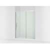 76" H pivot shower door with 5/16"-thick glass