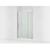 76" H pivot shower door with 5/16"-thick glass