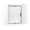 76" H pivot shower door with 5/16"-thick glass