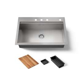 33" top-/undermount single-bowl kitchen sink
