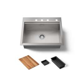 27" top-/undermount single-bowl kitchen sink