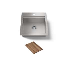 20-1/2" top-/under-mount single-bowl bar sink