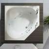 Tandem II 6060 Acrylic Corner Center Drain Combined Whirlpool & Aeroeffect Bathtub in White