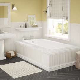 Timeless 72 x 36 Acrylic Alcove End Drain Bathtub in White