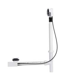 Push Button Cable-Operated Waste and Overflow with Flexible Neck, 33 in. Cable, Complete Kit in Chrome