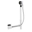 Push Button Cable-Operated Waste and Overflow with Flexible Neck, 33 in. Cable, Complete Kit in Brushed Nickel