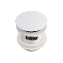 Bathtub Pop-Up Metal Drain in White