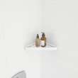 Manhattan Corner Shelf with Glass in Glossy White