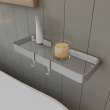 Manhattan Rectangular Shelf with Glass in Brushed Chrome