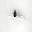 Manhattan Rectangular Shelf with Glass in Glossy White