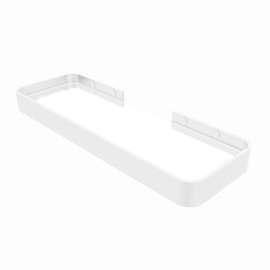 Manhattan Rectangular Shelf with Glass in Glossy White